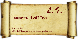 Lampert Ivána névjegykártya